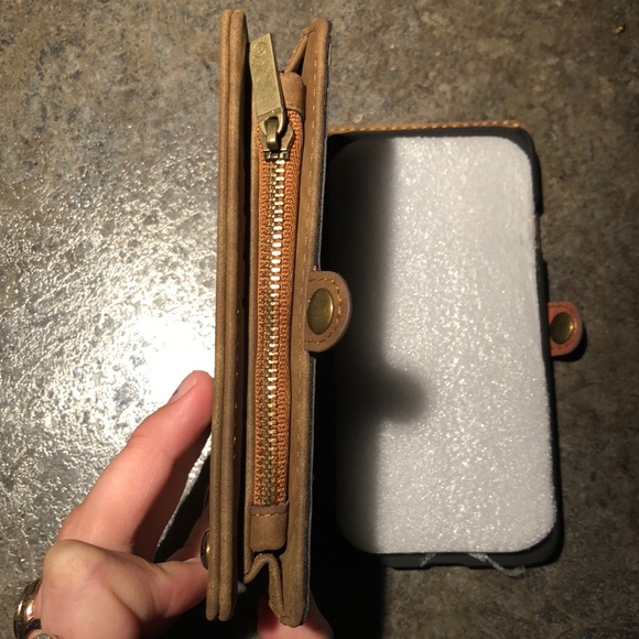 Suede Brown Wallet iPhone Case - Picture 3 of 5